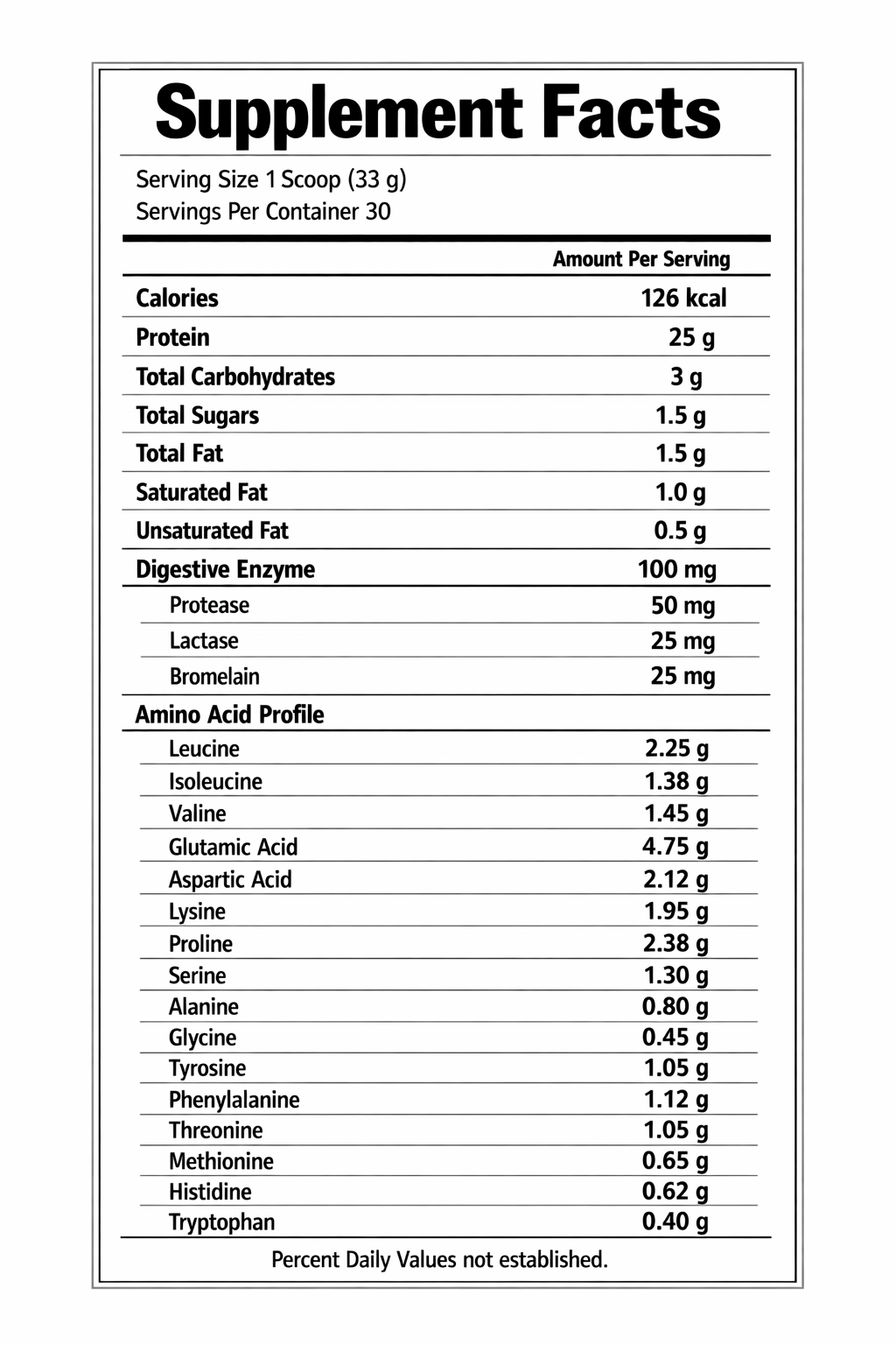 Milk Protein 100% + Digestive Enzymes