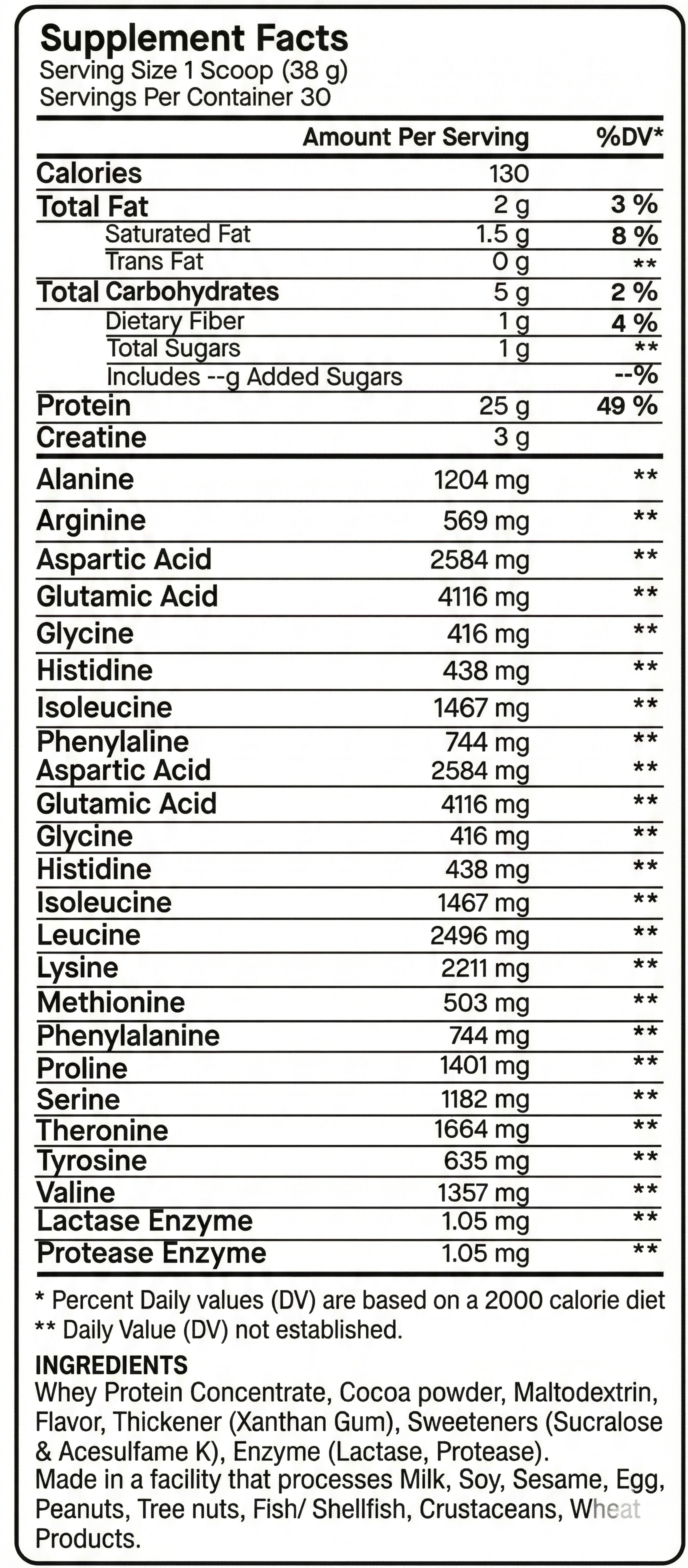 Whey Concentrate + Creatine (Chocolate)