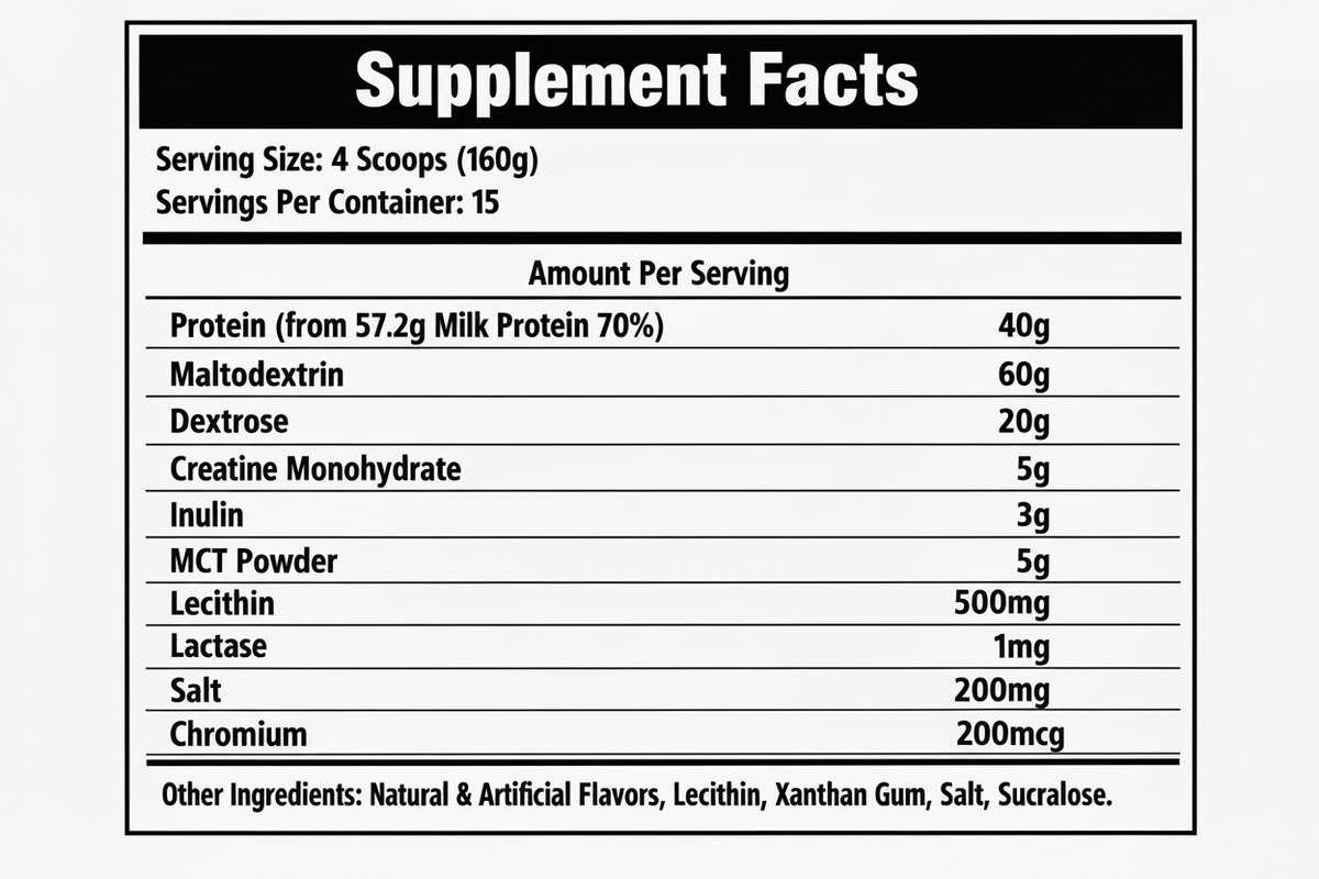 Enhanced Supplement Facts Label