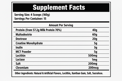 Enhanced Supplement Facts Label