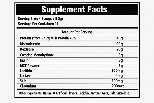 Enhanced Supplement Facts Label