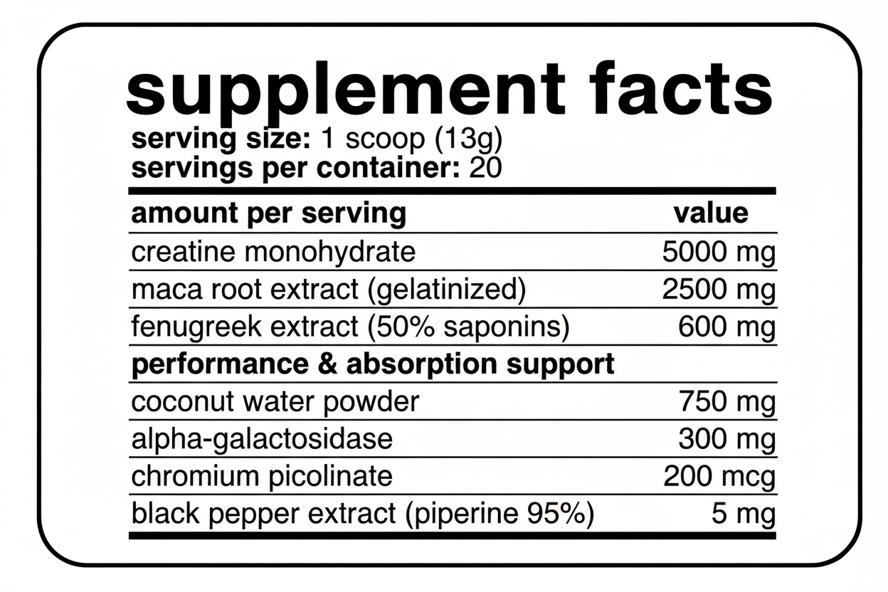 Supplement Facts White Background